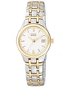 CITIZEN WOMEN'S ECO-DRIVE TWO TONE STAINLESS STEEL BRACELET WATCH 25MM EW1264-50A