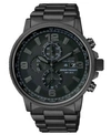 CITIZEN MEN'S CHRONOGRAPH ECO-DRIVE NIGHTHAWK BLACK ION PLATED STAINLESS STEEL BRACELET WATCH 43MM CA0295-58