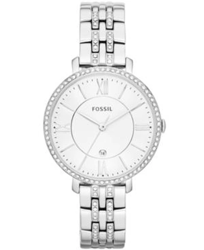 Fossil Women's Jacqueline Stainless Steel Bracelet Watch 36mm Es3545 In Silver