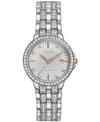 Citizen Silhouette Crystal Womens Crystal Accent Silver Tone Stainless Steel Bracelet Watch Ew2340-58a
