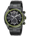 CITIZEN ECO-DRIVE BLACK ION-PLATED STAINLESS STEEL BRACELET WATCH 40MM CA0435-51E