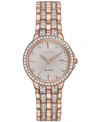 CITIZEN WOMEN'S ECO-DRIVE CRYSTAL ACCENT ROSE GOLD-TONE STAINLESS STEEL BRACELET WATCH 28MM EW2348-56A