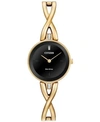 Citizen Women's Eco-drive Gold-tone Stainless Steel Bangle Bracelet Watch 23mm Ex1422-54e
