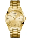 GUESS MEN'S GOLD-TONE STAINLESS STEEL BRACELET WATCH 44MM U0791G2