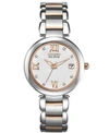 CITIZEN WOMEN'S ECO-DRIVE SIGNATURE DIAMOND ACCENT TWO-TONE STAINLESS STEEL BRACELET WATCH 33MM EO1116-57A