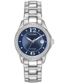 CITIZEN WOMEN'S ECO-DRIVE CRYSTAL-ACCENTED STAINLESS STEEL BRACELET WATCH 29MM FE1140-86L