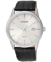 CITIZEN MEN'S QUARTZ BLACK LEATHER STRAP WATCH 39MM BI5000-01A