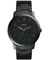 Fossil Men's The Minimalist Black Stainless Steel Bracelet Watch 44mm Fs5308 In Black