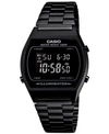 Casio Men's Digital Vintage Black Stainless Steel Bracelet Watch 39x39mm B640wb-1bmv In Black
