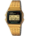 Casio Men's Digital Vintage Gold-tone Stainless Steel Bracelet Watch 39x39mm A159wgea-1mv In Gold