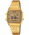 CASIO WOMEN'S DIGITAL VINTAGE GOLD-TONE STAINLESS STEEL BRACELET WATCH 39X39MM LA680WGA-9MV