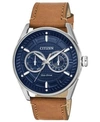 CITIZEN DRIVE FROM CITIZEN ECO-DRIVE MEN'S BROWN LEATHER STRAP WATCH 42MM