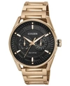 CITIZEN DRIVE FROM CITIZEN ECO-DRIVE MEN'S ROSE GOLD-TONE STAINLESS STEEL BRACELET WATCH 42MM