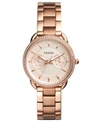 FOSSIL WOMEN'S TAILOR ROSE GOLD-TONE STAINLESS STEEL BRACELET WATCH 35MM