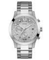 Guess Men's Chronograph Stainless Steel Bracelet Watch 45mm In Silver