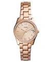 Fossil Women's Scarlette Rose Gold-tone Stainless Steel Bracelet Watch 32mm In Rose Gold