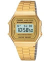 CASIO MEN'S DIGITAL VINTAGE GOLD-TONE STAINLESS STEEL BRACELET WATCH 39X39MM A168WG-9MV