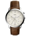 FOSSIL MEN'S NEUTRA CHRONOGRAPH BROWN LEATHER STRAP WATCH 44MM