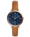 FOSSIL WOMEN'S JACQUELINE BROWN LEATHER STRAP WATCH 36MM