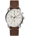 FOSSIL MEN'S CHRONOGRAPH COMMUTER BROWN LEATHER STRAP WATCH 42MM