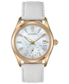 CITIZEN WOMEN'S ECO-DRIVE CORSO WHITE LEATHER STRAP WATCH 36.2MM, CREATED FOR MACY'S
