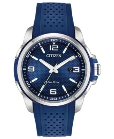 CITIZEN DRIVE FROM CITIZEN ECO-DRIVE MEN'S BLUE POLYURETHANE STRAP WATCH 45MM