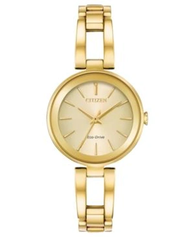 CITIZEN WOMEN'S ECO-DRIVE AXIOM GOLD-TONE STAINLESS STEEL BRACELET WATCH 28MM