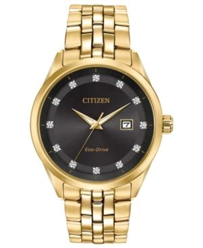 Citizen Men's Eco-drive Corso Diamond-accent Gold-tone Stainless Steel Bracelet Watch 41mm