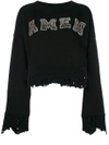 AMEN AMEN CROPPED LOGO JUMPER - BLACK,AMS18243S1800412634553