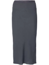 RICK OWENS RIBBED PANEL PENCIL SKIRT,RP18S8332Y12622537