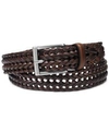 Fossil Myles Braid Leather Belt In Cognac