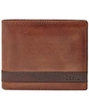 FOSSIL MEN'S FOSSIL QUINN BIFOLD WITH FLIP ID LEATHER WALLET