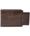 FOSSIL MEN'S FOSSIL DERRICK 2 IN1 BIFOLD LEATHER WALLET