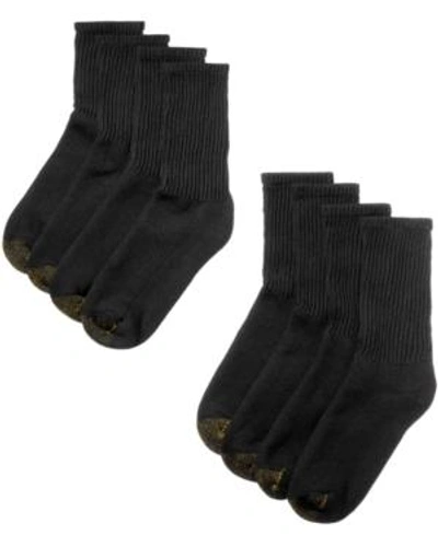 Gold Toe Men's 8-pack Athletic Crew Socks In Black