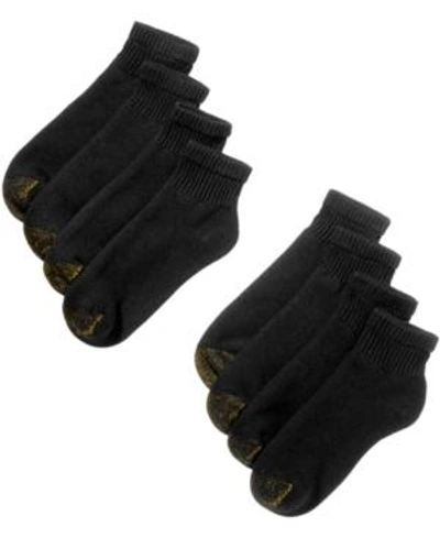 Gold Toe Men's 8-pack Athletic Quarter Socks In Black