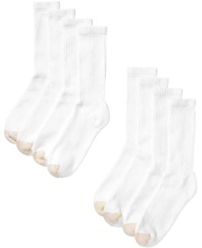 Gold Toe Men's 8-pack Athletic Crew Socks In White