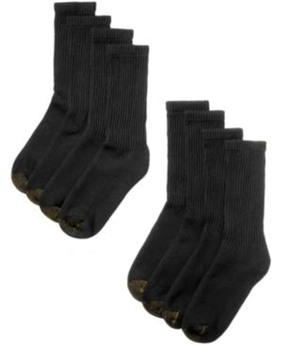 Gold Toe Men's 8 Pack Athletic Crew Socks In Black