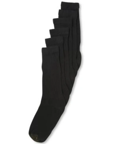 Gold Toe Men's 6-pack Extended Athletic Crew Socks In Black