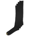 Gold Toe Men's 4-pack Dress Flat Knit Crew Socks, Created For Macy's In Black