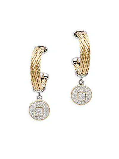 Alor Diamond, 18k Gold & Stainless Steel Circle Dangle & Drop Earrings