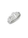 ALOR 18K White Gold, Stainless Steel & Diamond Ring,0400095606002