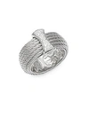 ALOR CABLE 18K WHITE GOLD BAND RING,0400095864437