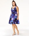 CITY CHIC PLUS SIZE FLORAL-PRINT FLARE DRESS