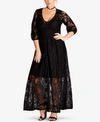 CITY CHIC TRENDY PLUS SIZE LACE-OVERLAY MAXI DRESS