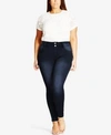 City Chic Trendy Plus Size Asha Skinny Jeans In Dark Denim