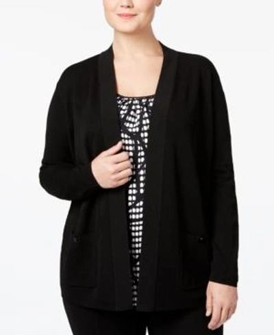 ANNE KLEIN PLUS SIZE OPEN-FRONT CARDIGAN