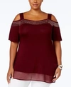 BELLDINI PLUS SIZE COLD-SHOULDER TOP