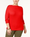 LUCKY BRAND TRENDY PLUS SIZE WAFFLE THERMAL TOP