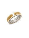 ALOR MEN'S 18K YELLOW GOLD CABLE STAINLESS STEEL RING,0400096631781