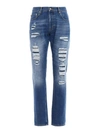 ALEXANDER MCQUEEN Alexander McQueen Straight-leg Distressed Jeans,10347142
